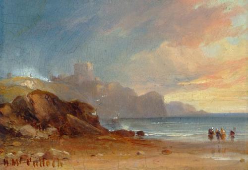 Seascape with Castle and Figures, 1850, Horatio McCulloch