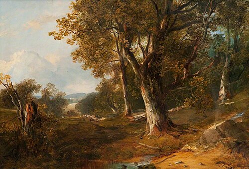 Wooded Landscape with Castle in the Distance, 1865, Horatio McCulloch