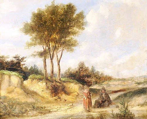 Figures on a Country Road, 1833, Alfred Gomersal Vickers