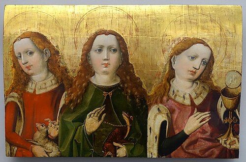Saint Agnes, Saint Margaret and Saint Barbara, 1440, Meister des Tucheraltars