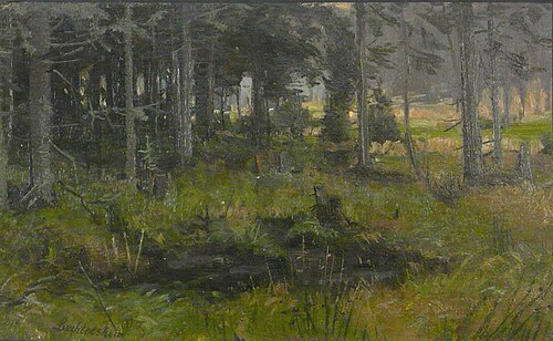 Sumpfige Waldlandschaft, , Gustav Bechtolsheim