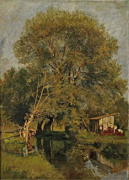 Idyllische Stimmungslandschaft mit Bachlauf, , Gustav Bechtolsheim