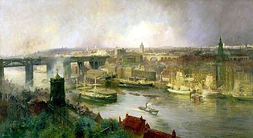 Newcastle upon Tyne from Gateshead, 1895, Niels Moeller Lund