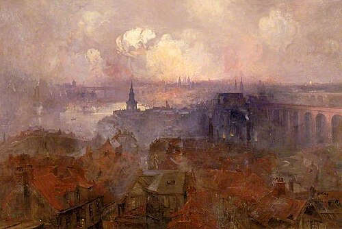 Newcastle upon Tyne from the East, 1898, Niels Moeller Lund