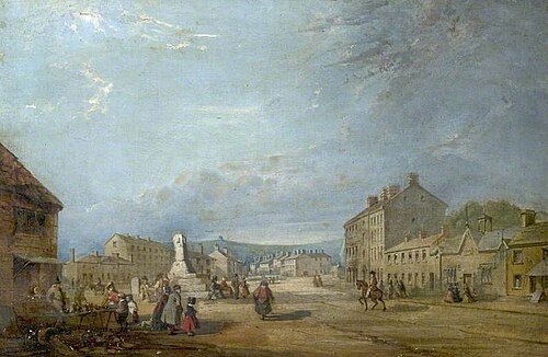 Buxton Market Place, Derbyshire, 1849, Godfrey Sykes