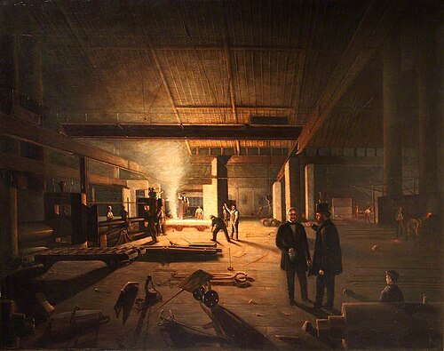 Interior of a Rolling Mill, 1860, Godfrey Sykes