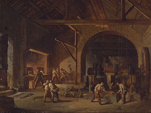 Interior of an Ironwork, 1850, Godfrey Sykes