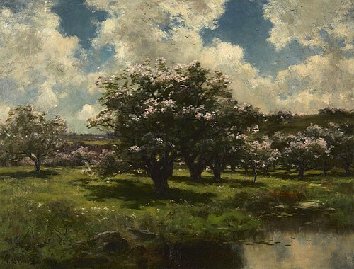 Apple Blossoms near a Pond, , John Appleton Brown