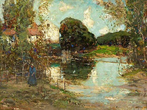 Landscape with a Farmhouse and a Figure, , Grosvenor Thomas