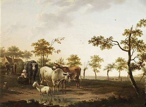 Cows with a Goat in a Landscape, 1807, Dionys van Dongen