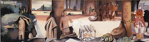 Squaws Rest (mural study, Elizabethtown, Pennsylvania Post Office), 1941, Lee Gatch