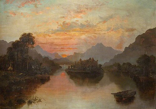 Highland Loch with Ruined Castle, 1884, Hume Nisbet