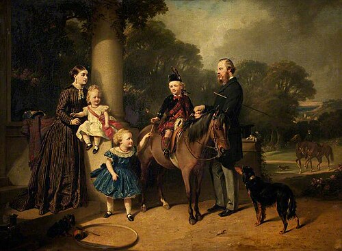 Charles Henry and Mary Crompton-Roberts and Their Children at Field House, Clent, , Thomas Jones Barker