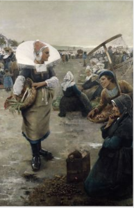 Market Day, Finistère, 1882, Henry Jones Thaddeus