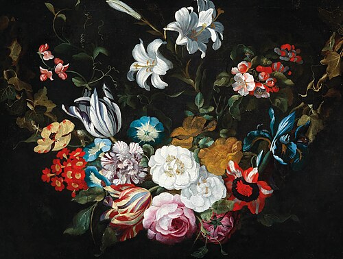 Garland of flowers, 1666, Maître du Fils prodigue