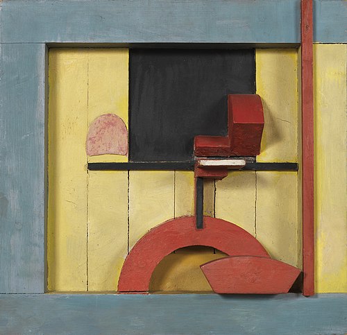Merz 1925, 1. Relief in the Blue Square, 1925, Kurt Schwitters
