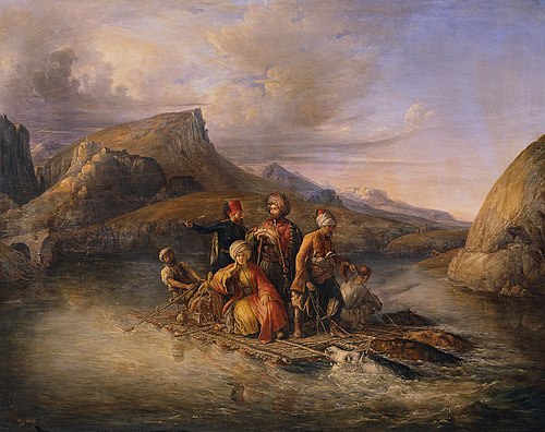 Überfahrt über den Tigris, , August Schoefft