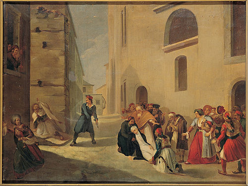 The assassination of Capodistria, 1850, Dionýsios Tsókos