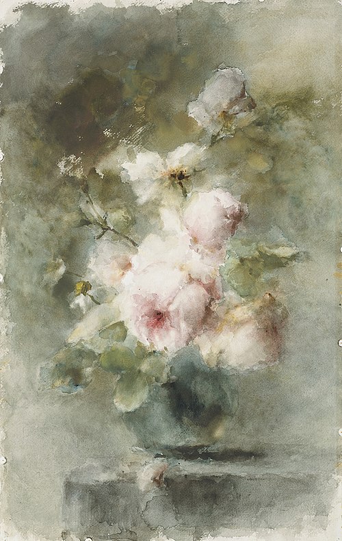 Een vaas met rozen, 1874, Margaretha Roosenboom