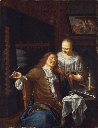 Lady and Cavalier, 1680, Jan van Mieris