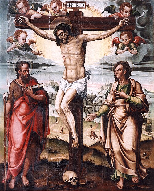 Calvario con Santos Juanes, 1565, Baltasar del Águila