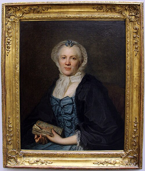 Portrait de femme tenant une brochure, 1765, Guillaume Voiriot
