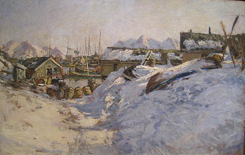 Winter in Lofoten, 1900, Gunnar Berg