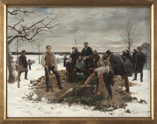 Un Enterrement à Alsike, 1883, Gustaf Cederström