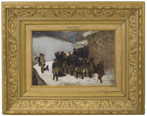 Bringing Home the Body of King Karl XII of Sweden. Sketch, 1877, Gustaf Cederström