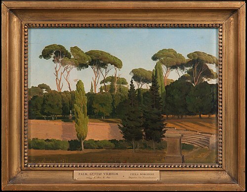 The Villa Borghese Park. Study, 1846, Gustaf Wilhelm Palm
