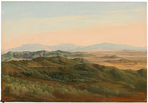 View of Olevano. Study, 1843, Gustaf Wilhelm Palm
