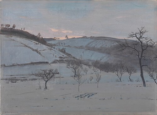 Wintermorgen bei Grötzingen, 1908, Gustav Kampmann