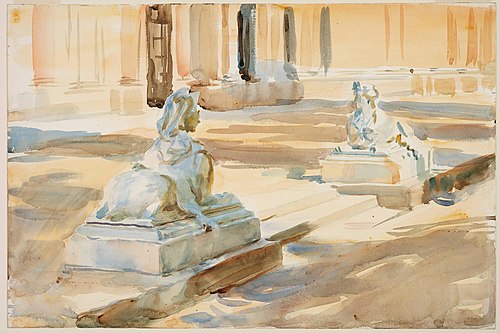 The Terrace at La Granja, , John Singer Sargent