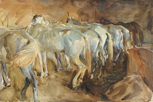 Bus Horses in Jerusalem, 1905, John Singer Sargent