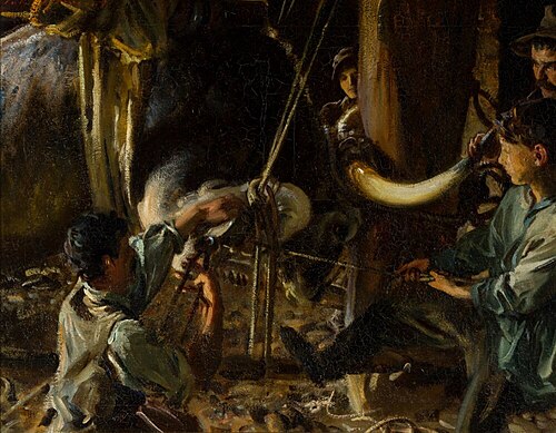 Shoeing the Ox, 1910, John Singer Sargent