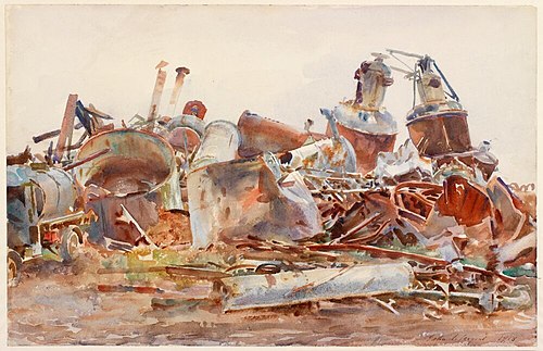 Wrecked Sugar Refinery, 1918, John Singer Sargent