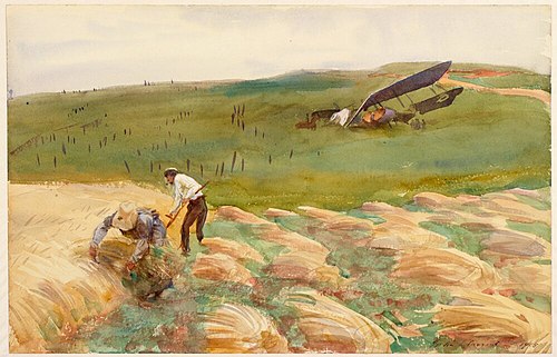 A Crashed Aeroplane, 1918, John Singer Sargent