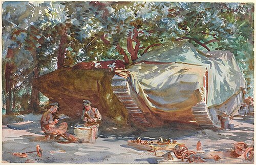 Camouflaged Tanks, Berles-au-Bois, 1918, John Singer Sargent
