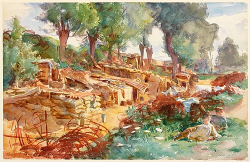 The Sunken Road, Ransart, 1918, John Singer Sargent