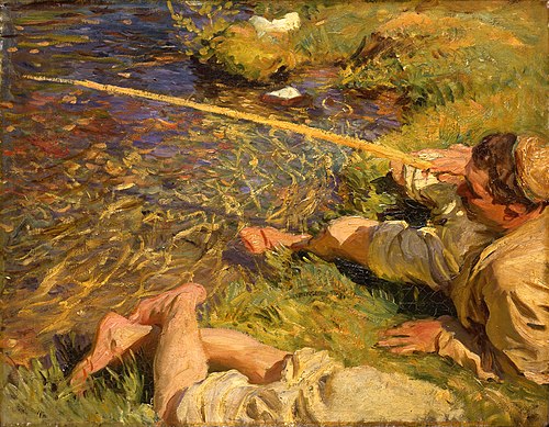 Val d'Aosta: A Man Fishing, 1907, John Singer Sargent