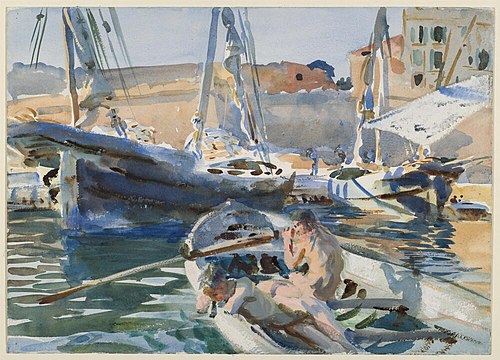 Unloading Plaster, 1908, John Singer Sargent