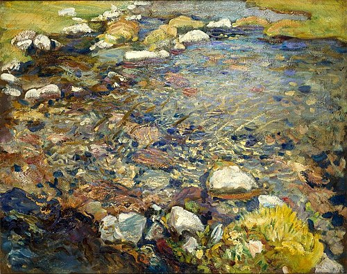 Val d'Aosta: A Stream over Rocks, 1907, John Singer Sargent