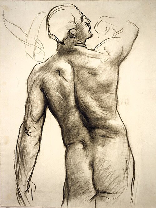 Standing Male Nude with Raised Right Arm Seen from Behind, 1902, John Singer Sargent