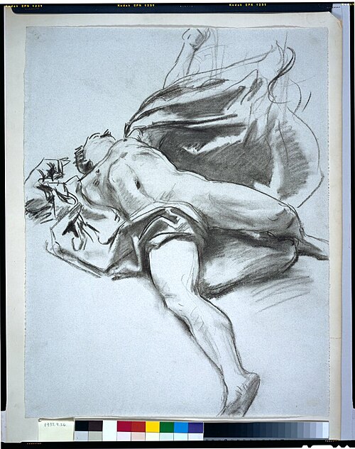 Male Nude Reclining with Drapery, 1892, John Singer Sargent
