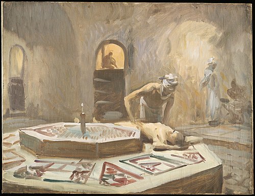 Massage in a Bath House, 1891, John Singer Sargent
