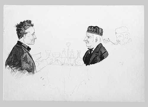 Two Men at a Table, Man Eating (from Switzerland 1869 Sketchbook), 1869, John Singer Sargent