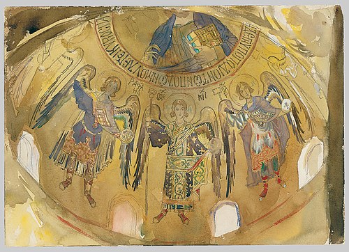 Angels, Mosaic, Palatine Chapel, Palermo, 1500, John Singer Sargent