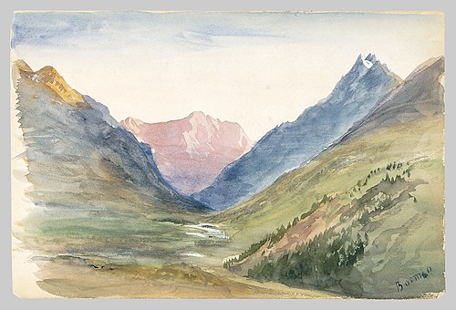 Mountain View at Bormio (from Switzerland 1869 Sketchbook), 1869, John Singer Sargent