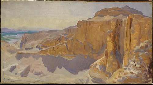 Cliffs at Deir el Bahri, Egypt, 1890, John Singer Sargent