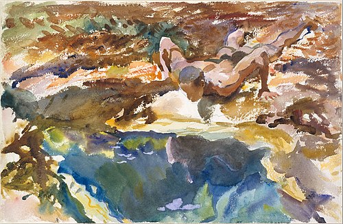 Man and Pool, Florida, 1917, John Singer Sargent